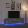 TV staliukas Televizoriaus spintelė su LED, pilka ąžuolo, 193,5x41x50 cm