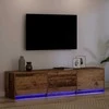 TV staliukas Televizoriaus spintelė su LED Senas medis 165 x 34 x 40 cm