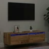 TV staliukas Televizoriaus spintelė su LED, medienos, 100X35,5x25 cm