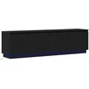 TV staliukas Televizoriaus spintelė su LED Juodas ąžuolas 180 x 38 x 49 cm