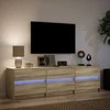 TV staliukas Televizoriaus spintelė su LED, ąžuolo, 180x34x50cm, mediena