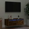 TV staliukas Televizoriaus spintelė su LED, dūminio ąžuolo, 75x35,5x25 cm