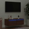 TV staliukas Televizoriaus spintelė su LED, ruda ąžuolo, 75x35,5x25 cm