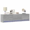 TV staliukas Televizoriaus spintelė su LED Pilkas Sonoma 165 x 34 x 40 cm