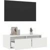 TV staliukas Televizoriaus spintelė su LED apšvietimu, balta, 75x35,5x25 cm