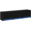 TV staliukas Televizoriaus spintelė su LED Juodas ąžuolas 165 x 34 x 40 cm