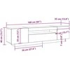 TV staliukas Televizoriaus spintelė Juoda 160 x 35 x 40 cm Apdirbta mediena