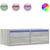 TV staliukas Televizoriaus spintelė su LED, pilka ąžuolo, 75x35,5x25 cm
