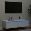 TV staliukas Televizoriaus spintelė su LED apšvietimu, balta, 100X35,5x25 cm