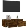 TV staliukas Televizoriaus spintelė su LED, dūminio ąžuolo, 75x35,5x25 cm