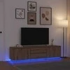 TV staliukas Televizoriaus spintelė su LED, artisano ąžuolas, 193,5x41x50 cm