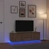 TV staliukas Televizoriaus spintelė su LED, artisano ąžuolas, 160,5x41x50 cm