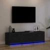 TV staliukas Televizoriaus spintelė su LED Juodas ąžuolas 140 x 34 x 40 cm