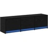 TV staliukas Televizoriaus spintelė su LED Juodas ąžuolas 140 x 34 x 40 cm