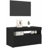 TV staliukas Televizoriaus spintelė su LED Juodas ąžuolas 75 x 35 x 40 cm