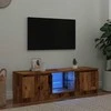 TV staliukas televizoriaus spintelė su LED lemputėmis Sena mediena