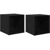 TV staliukas TV spintelių komplektas 2 pcs 37 x 35 x 37,5 cm Juoda