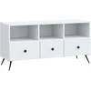 TV staliukas Televizoriaus spintelė su stalčių Balta 102 x 34,5 x 50 cm