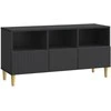 TV staliukas Televizoriaus spintelė su stalčių Juoda 102 x 34,5 x 50 cm