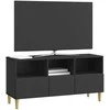 TV staliukas Televizoriaus spintelė su stalčių Juoda 102 x 34,5 x 50 cm