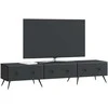 TV staliukas Televizoriaus spintelė su stalčių Juoda 147 x 34,5 x 30 cm