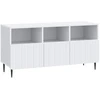 TV staliukas Televizoriaus spintelė su stalčių Balta 102 x 34,5 x 50 cm