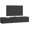 TV staliukas Televizoriaus spintelė su stalčių Juoda 147 x 34,5 x 27 cm