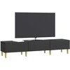 TV staliukas Televizoriaus spintelė su stalčių Juoda 147 x 34,5 x 30 cm