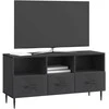 TV staliukas Televizoriaus spintelė su stalčių Juoda 102 x 34,5 x 50 cm