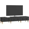 TV staliukas Televizoriaus spintelė su stalčių Juoda 147 x 34,5 x 30 cm