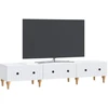 TV staliukas Televizoriaus spintelė su stalčių Balta 147 x 34,5 x 30 cm