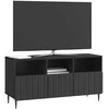 TV staliukas Televizoriaus spintelė su stalčių Juoda 102 x 34,5 x 50 cm