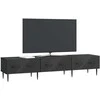 TV staliukas Televizoriaus spintelė su stalčių Juoda 147 x 34,5 x 30 cm