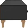 TV staliukas Televizoriaus spintelė su stalčių Juoda 147 x 34,5 x 30 cm