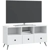 TV staliukas Televizoriaus spintelė su stalčių Balta 102 x 34,5 x 50 cm