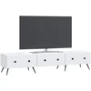 TV staliukas Televizoriaus spintelė su stalčių Balta 147 x 34,5 x 30 cm