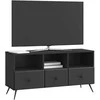TV staliukas Televizoriaus spintelė su stalčių Juoda 102 x 34,5 x 50 cm
