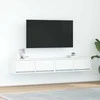 TV staliukas Televizoriaus spintelės, 2vnt., baltos, 80x31x25,5 cm, mediena