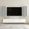 TV staliukas Televizoriaus spintelės, 2vnt., pilkos, 30,5x30x90cm, mediena