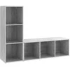 TV staliukas Televizoriaus spintelės, 2vnt., pilkos, 107x35x37cm, MDP
