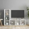TV staliukas Televizoriaus spintelės, 2vnt., baltos, 107x35x37cm, MDP