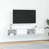 TV staliukas Televizoriaus spintelės, 2vnt., baltos, 80x31x25,5 cm, mediena