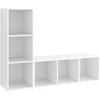 TV staliukas Televizoriaus spintelės, 2vnt., baltos, 107x35x37cm, MDP