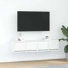 TV staliukas Televizoriaus spintelės, 2vnt., baltos, 60x31x25,5 cm, mediena