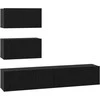 TV staliukas TV spintelių komplektas 4 pcs Juodojo ąžuolo Apdirbta mediena