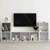 TV staliukas Televizoriaus spintelių komplektas, 3 dalių, baltas, MDP