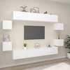 TV staliukas Televizoriaus spintelių komplektas, 8 dalių, baltas, mediena