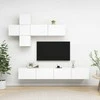 TV staliukas Televizoriaus spintelių komplektas, 7 dalių, baltas, MDP