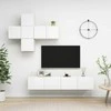 TV staliukas Televizoriaus spintelių komplektas, 7 dalių, baltas, MDP