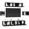 TV staliukas TV spintelių komplektas 7 pcs Juodas ąžuolas Apdirbta mediena